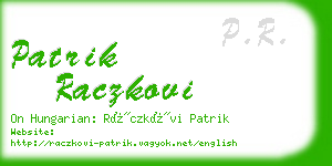 patrik raczkovi business card